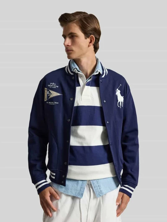Zdjęcie produktu bluza rozpinana o kroju regular fit w styl college Polo Ralph Lauren Granatowy