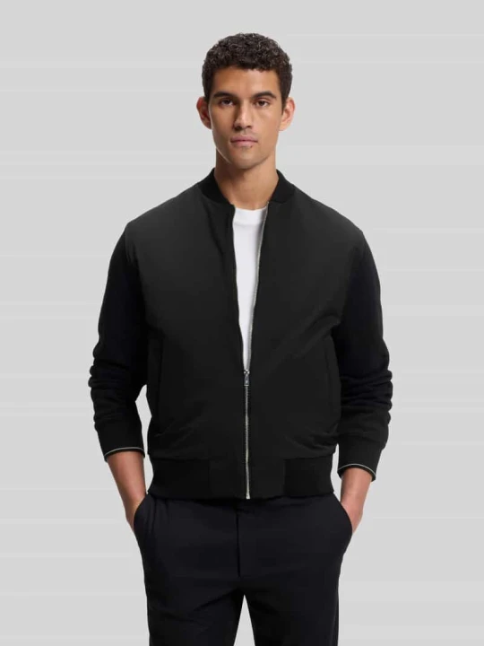 Zdjęcie produktu bluza rozpinana o kroju regular fit z czystej bawełny model 'Skiles 55' Boss Czarny