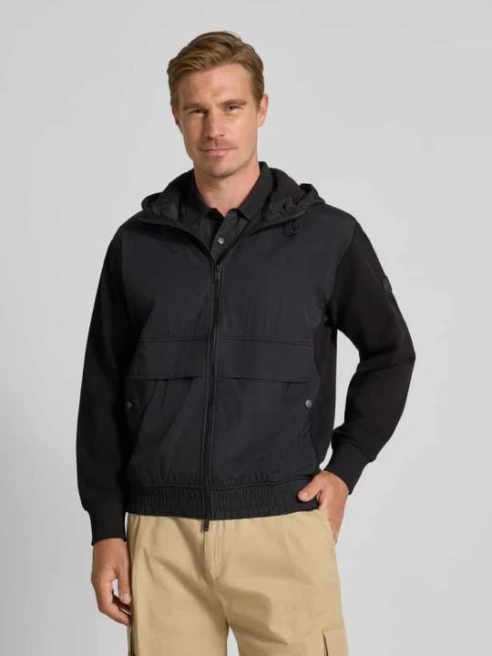 Zdjęcie produktu Bluza rozpinana o kroju regular fit z czystej bawełny model ‘ZE_HOOD’ Boss Czarny