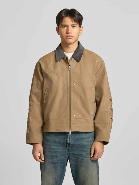 Zdjęcie produktu bluza rozpinana o kroju regular fit z detalami z nitów adidas Originals Khaki