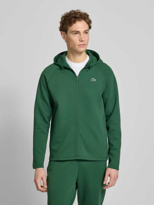 Zdjęcie produktu Bluza rozpinana o kroju regular fit z dodatkiem bawełny Lacoste Ciemnozielony