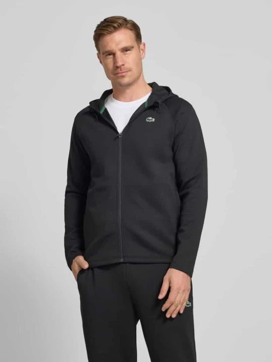 Zdjęcie produktu Bluza rozpinana o kroju regular fit z dodatkiem bawełny Lacoste Czarny
