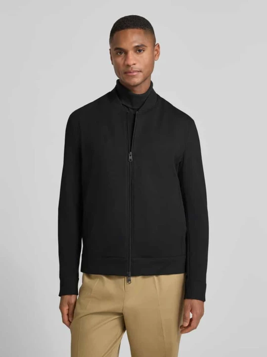 Zdjęcie produktu Bluza rozpinana o kroju regular fit z dodatkiem wiskozy model ‘Cross’ CINQUE Czarny