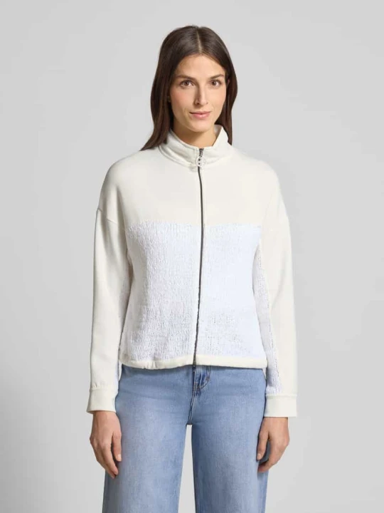 Zdjęcie produktu Bluza rozpinana o kroju regular fit z obszyciem z dzianiny Marc Cain Złamany biały