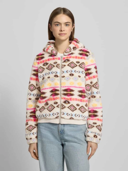 Zdjęcie produktu Bluza rozpinana o kroju regular fit z kapturem model „ANNA” Only Mocnoróżowy