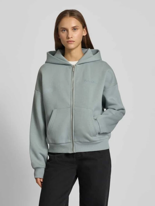Zdjęcie produktu bluza rozpinana o kroju regular fit z kieszenią kangurka REVIEW Błękitny