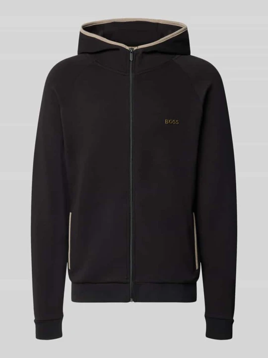 Zdjęcie produktu bluza rozpinana o kroju regular fit z mieszanki bawełny Boss Czarny