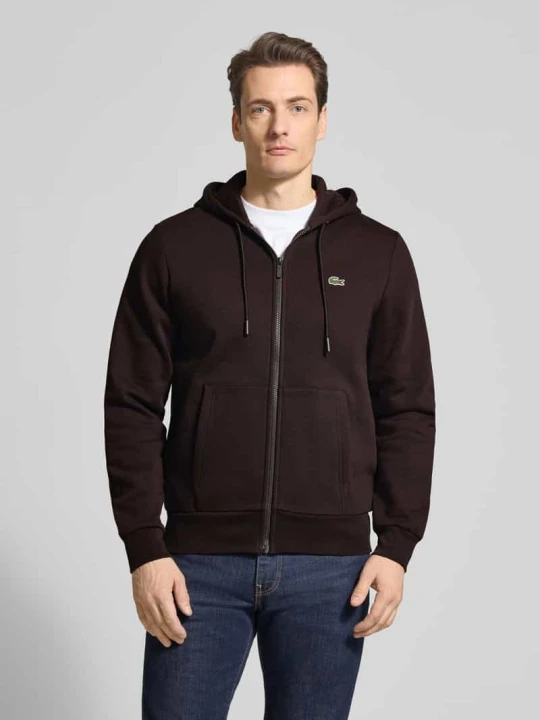 Zdjęcie produktu Bluza rozpinana o kroju regular fit z mieszanki bawełny Lacoste Ciemnobrązowy