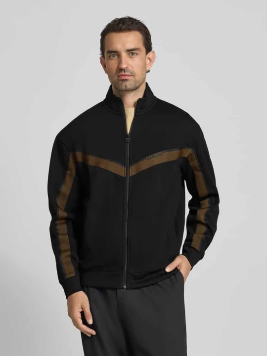 Zdjęcie produktu Bluza rozpinana o kroju regular fit z mieszanki bawełny model ‘DINGMOOR’ Hugo Czarny