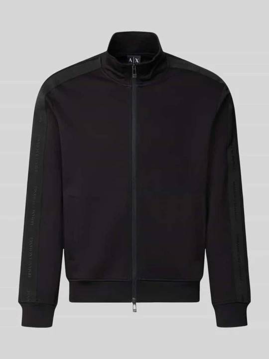 Zdjęcie produktu bluza rozpinana o kroju regular fit z mieszanki bawełny model 'Felpa' Armani Exchange Czarny