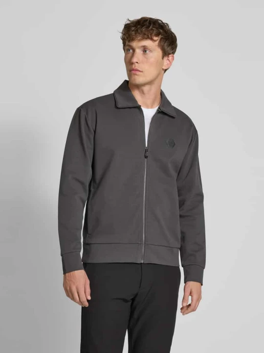Zdjęcie produktu Bluza rozpinana o kroju regular fit z mieszanki bawełny model ‘FUTURE’ Boss Ciemnoszary