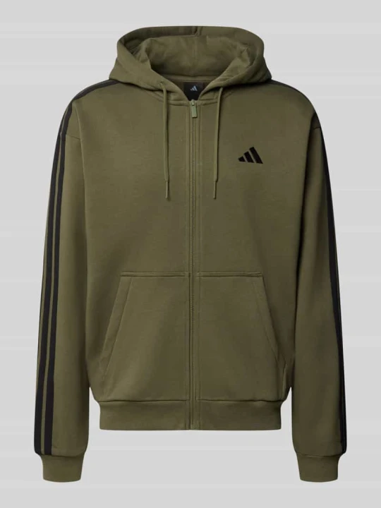 Zdjęcie produktu bluza rozpinana o kroju regular fit z mieszanki bawełny model 'M 3S FL FZ HD' Adidas Oliwkowy