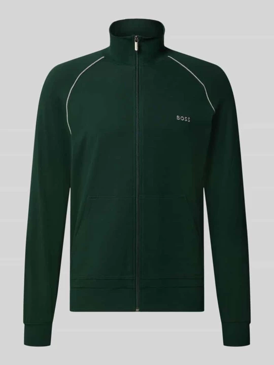 Zdjęcie produktu bluza rozpinana o kroju regular fit z mieszanki bawełny model 'Mix&Match' Boss Ciemnozielony