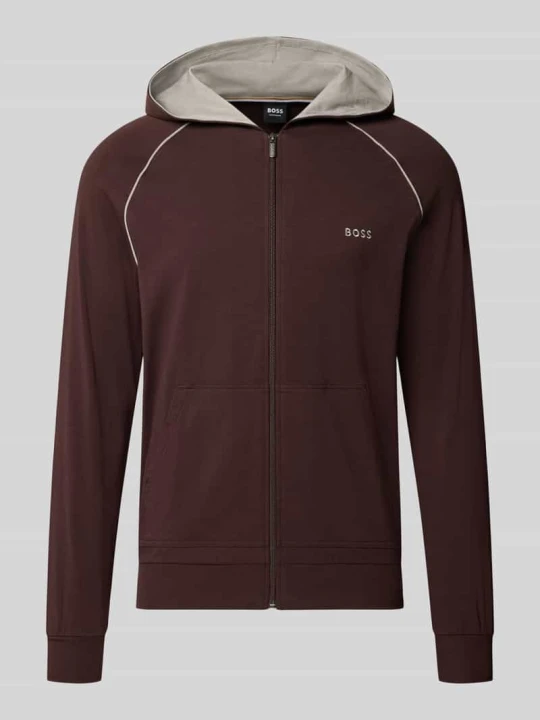 Zdjęcie produktu bluza rozpinana o kroju regular fit z mieszanki bawełny model 'Mix&Match Jacket H' Boss Ciemnobrązowy