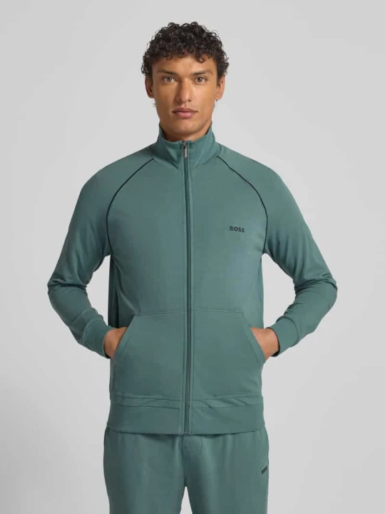 Zdjęcie produktu bluza rozpinana o kroju regular fit z mieszanki bawełny model 'MIX&MATCH JACKET Z' Boss Petrol