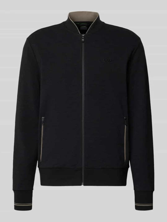 Zdjęcie produktu bluza rozpinana o kroju regular fit z mieszanki bawełny model 'SW_Revival Skarley' Boss Czarny