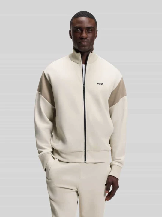 Zdjęcie produktu bluza rozpinana o kroju regular fit z mieszanki bawełny model 'SW_Union Skaz' Boss Beżowy