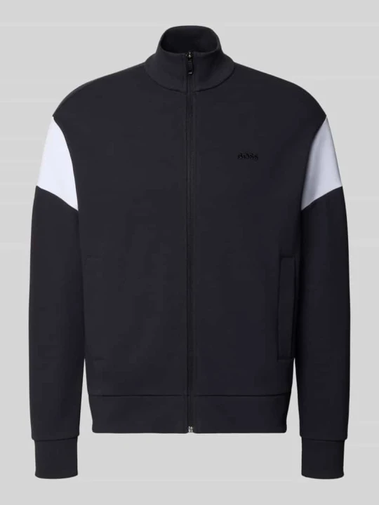 Zdjęcie produktu bluza rozpinana o kroju regular fit z mieszanki bawełny model 'SW_Union Skaz' Boss Granatowy