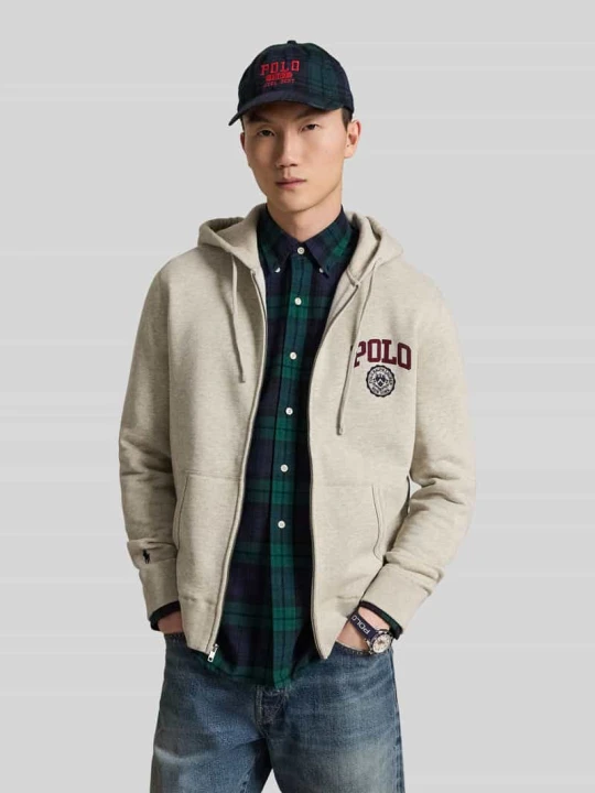 Zdjęcie produktu Bluza rozpinana o kroju regular fit z mieszanki bawełny Polo Ralph Lauren Jasnoszary