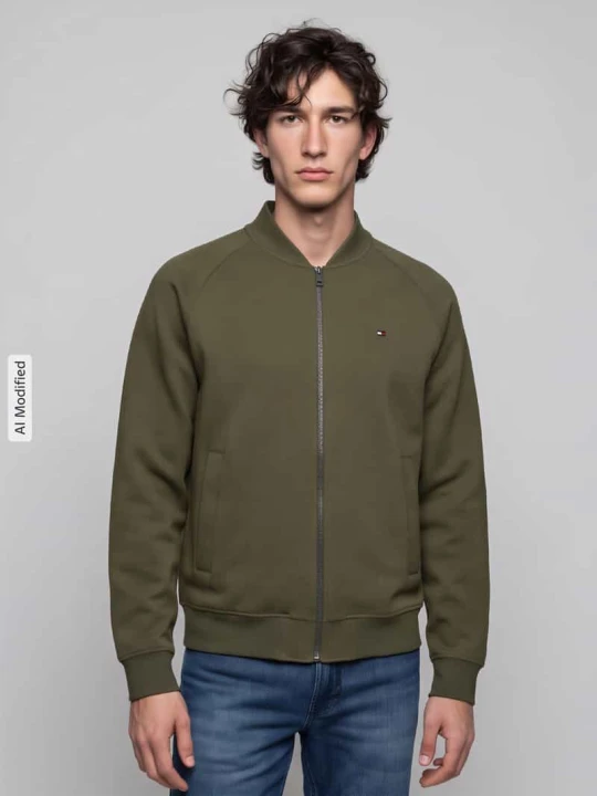 Zdjęcie produktu bluza rozpinana o kroju regular fit z mieszanki bawełny Tommy Hilfiger Oliwkowy