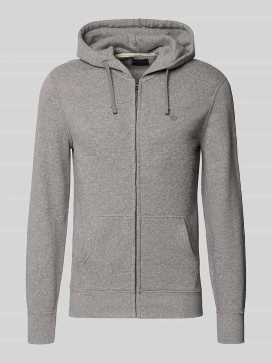 Zdjęcie produktu bluza rozpinana o kroju regular fit z mieszanki bawełny z detalem z logo Superdry Ciemnoszary melanż