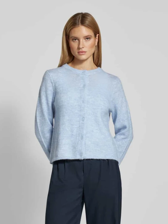 Zdjęcie produktu Bluza dresowa o kroju regular fit z mieszanki wełny z domieszką alpaki model 'LULU NEW' Selected Jasnoniebieski