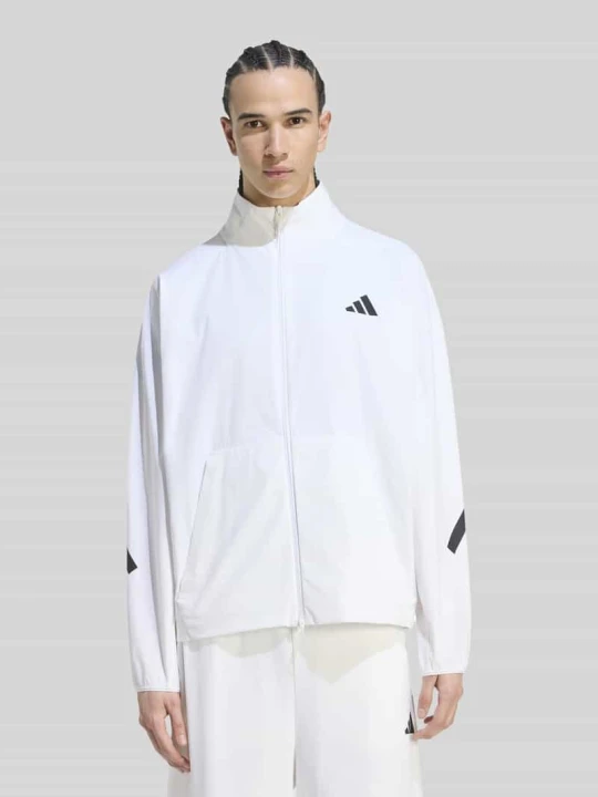 Zdjęcie produktu bluza rozpinana o kroju regular fit z nadrukiem z logo Adidas Biały