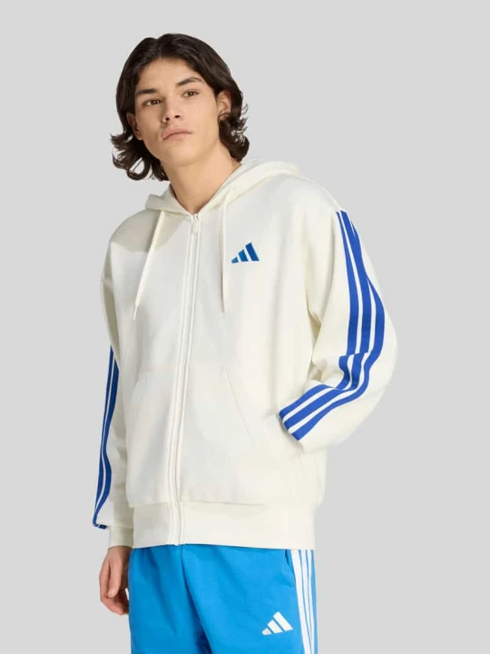 Zdjęcie produktu bluza rozpinana o kroju regular fit z nadrukiem z logo Adidas Złamany biały