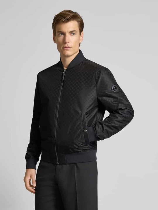 Zdjęcie produktu Bluza rozpinana o kroju regular fit z nadrukiem z motywem na całej powierzchni JOOP! Czarny