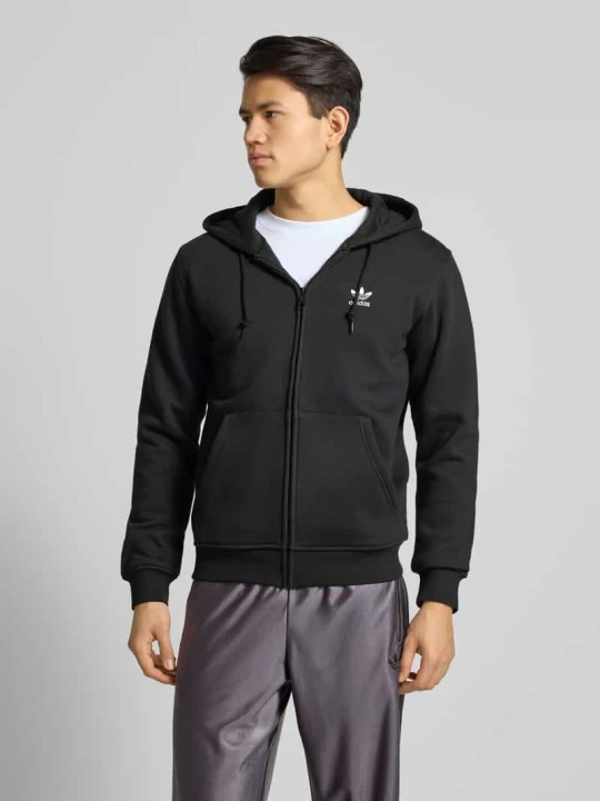 Zdjęcie produktu Bluza rozpinana o kroju regular fit z wyhaftowanym logo adidas Originals Czarny