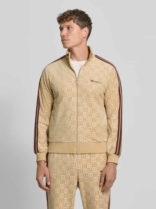 Zdjęcie produktu bluza rozpinana o kroju regular fit z wyhaftowanym logo COLUCCI Beżowy