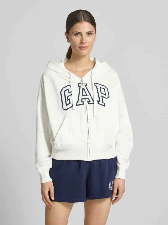 Zdjęcie produktu Bluza rozpinana o kroju regular fit z wyhaftowanym logo model „Heritage” GAP Écru