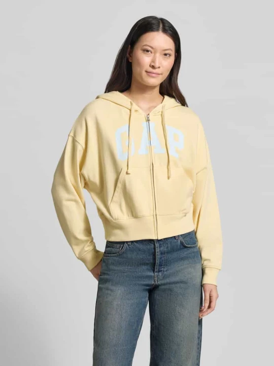 Zdjęcie produktu Bluza rozpinana o kroju regular fit z wyhaftowanym logo model „Heritage” GAP Jasnożółty