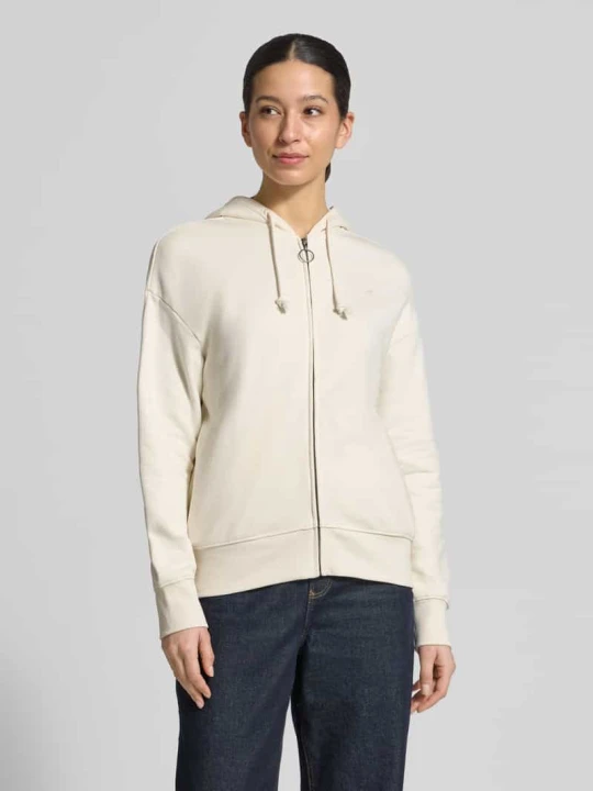 Zdjęcie produktu Bluza rozpinana o kroju regular fit z wyhaftowanym logo model 'Rochelle' Mustang Złamany biały