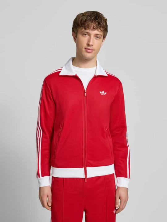 Zdjęcie produktu Bluza rozpinana o kroju regular fit ze stójką model „Klasyka” adidas Originals Czerwony