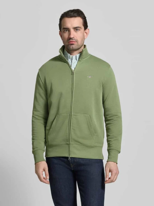 Zdjęcie produktu Bluza dresowa o kroju regular fit ze stójką model 'Gield' Gant Oliwkowy