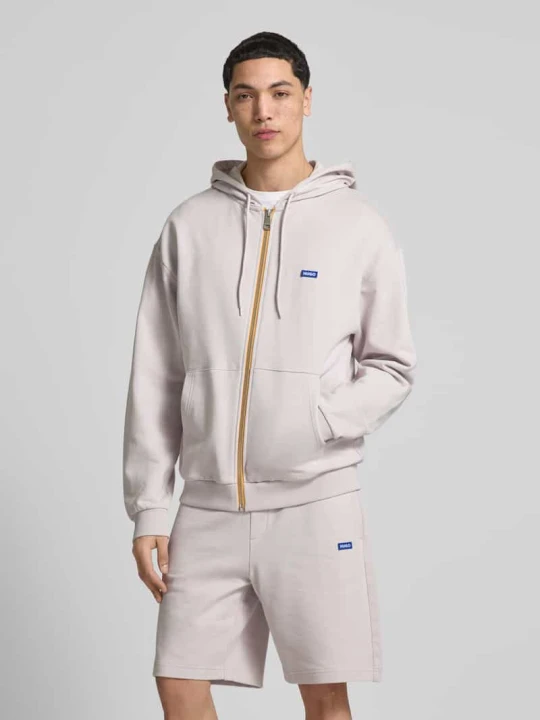 Zdjęcie produktu Bluza rozpinana o kroju relaxed fit z czystej bawełny model 'NADARASI' Hugo Jasnofioletowy