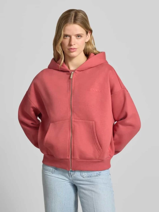 Zdjęcie produktu bluza rozpinana o kroju relaxed fit z kapturem i nadrukiem z logo REVIEW