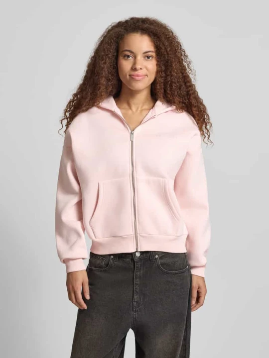 Zdjęcie produktu Bluza rozpinana o kroju relaxed fit z kapturem REVIEW Różowawy