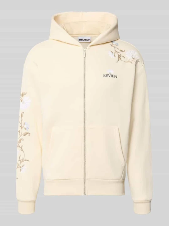 Zdjęcie produktu Bluza rozpinana o kroju relaxed fit z kapturem REVIEW Écru