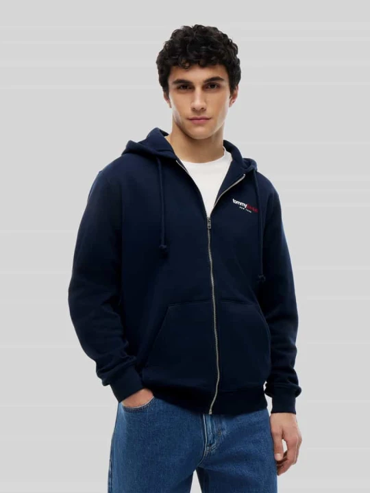 Zdjęcie produktu Bluza rozpinana o kroju relaxed fit z mieszanki bawełny Tommy Jeans Granatowy