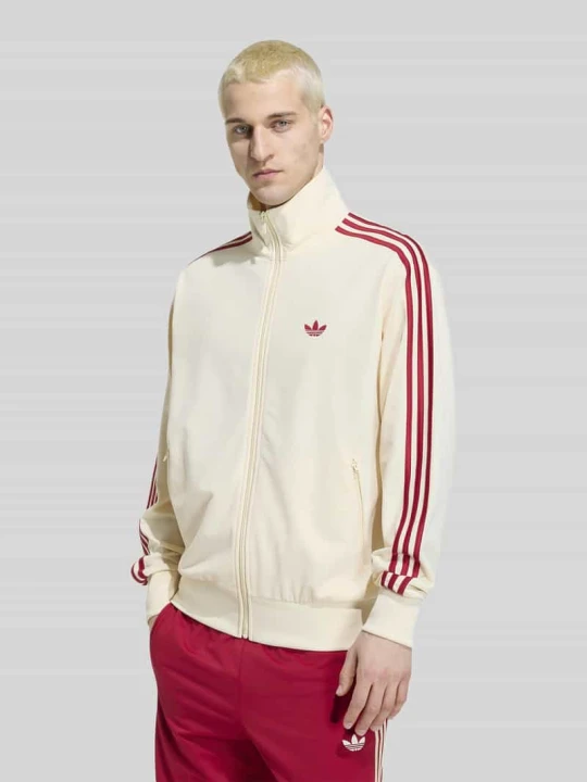 Zdjęcie produktu bluza rozpinana o kroju relaxed fit z wyhaftowanym logo i stójką adidas Originals Złamany biały