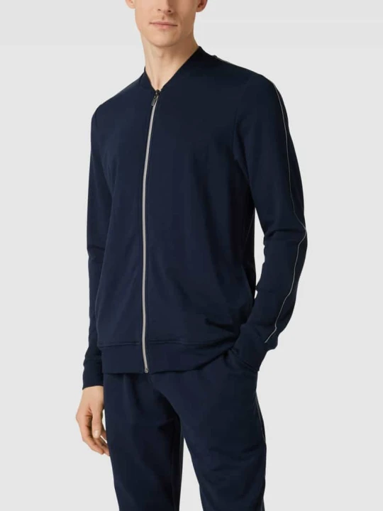 Zdjęcie produktu Bluza rozpinana o kroju relaxed fit z zamkiem błyskawicznym Schiesser Ciemnoniebieski