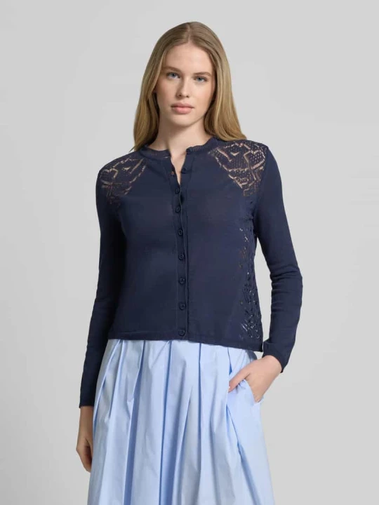 Zdjęcie produktu Bluza rozpinana o kroju slim fit z czystej bawełny model 'FIACRE' MAX&Co. Granatowy