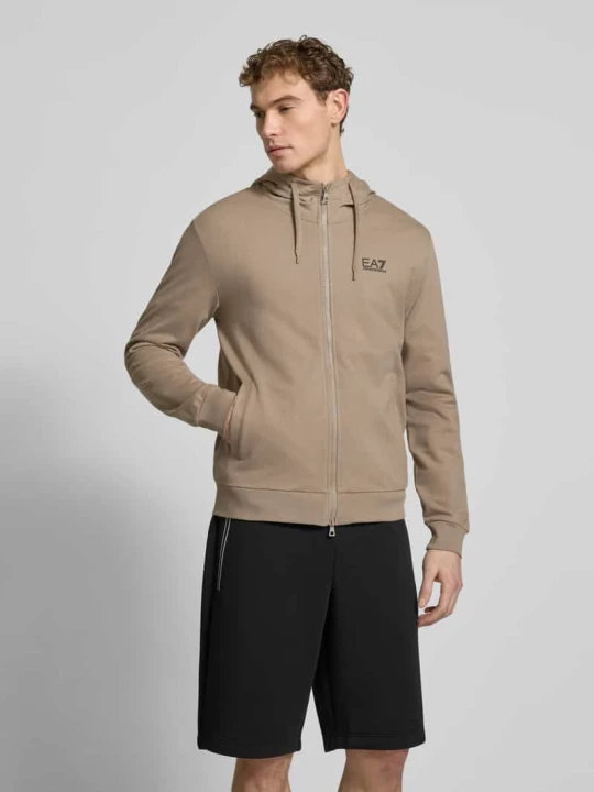 Zdjęcie produktu Bluza rozpinana krój slim fit z kapturem EA7 Emporio Armani Beżowy