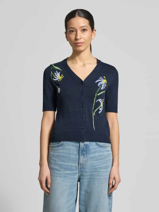 Zdjęcie produktu Bluza rozpinana o kroju slim fit z mieszanki bawełny model 'RANCH' MAX&Co. Granatowy