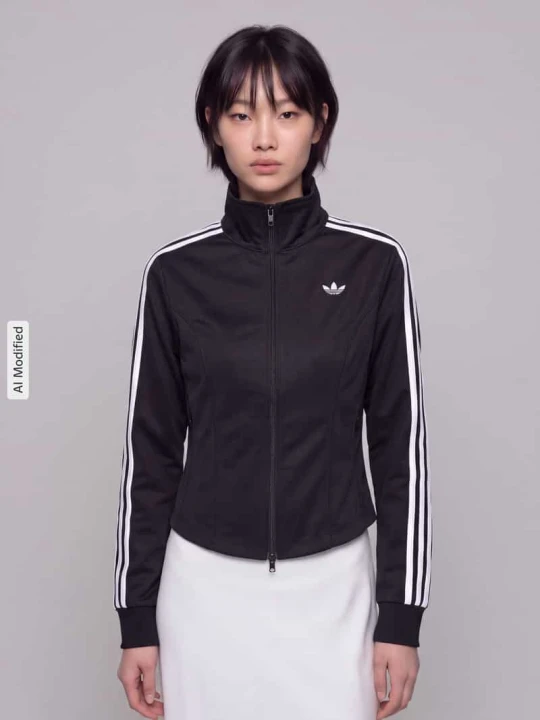 Zdjęcie produktu bluza rozpinana o kroju slim fit z wyhaftowanym logo model 'FIREBRID CORSET' adidas Originals Czarny