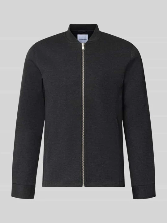 Zdjęcie produktu bluza rozpinana o kroju slim fit ze stójką lindbergh Antracytowy