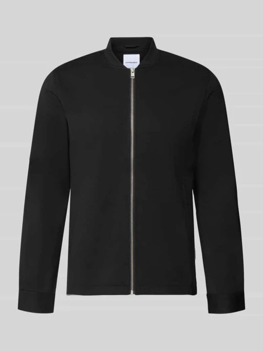 Zdjęcie produktu bluza rozpinana o kroju slim fit ze stójką lindbergh Czarny