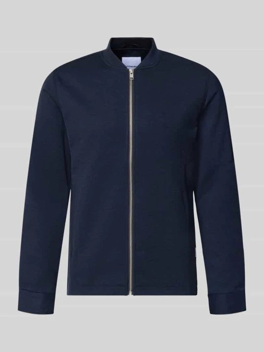 Zdjęcie produktu bluza rozpinana o kroju slim fit ze stójką lindbergh Granatowy